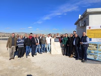 La consejera Sara Rubira junto a la alcaldesa de Fortuna en la inauguración de la nueva balsa de riego de la comunidad de regantes San Roque