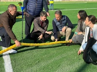 El director general de Deportes, Fran Sánchez, y el alcalde de Lorca, Fulgencio Gil, durante su visita a las instalaciones. 