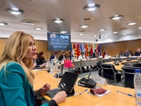 La consejera de Empresa, Empleo y Economía Social, Marisa López, durante la sectorial celebrada en el Ministerio de Economía, Comercio y Empresa.