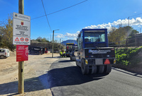 Trabajos de reparación de un camino rural en Caravaca de la Cruz.