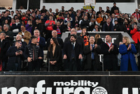 El presidente de la Comunidad, Fernando López Miras, asiste al partido de dieciseisavos de la Copa del Rey entre el Club Deportiva Minera y el Real Madrid CF.