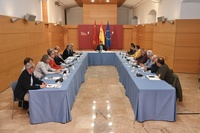 Reunión del presidente López Miras con responsables de Fecoam celebrada en el Palacio de San Esteban