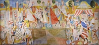 Una imagen del mural de Carpe que puede visitarse en el Museo Arqueológico.