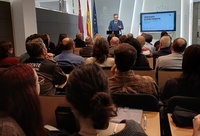 El consejero de Medio Ambiente, Universidades, Investigación y Mar Menor, Juan María Vázquez, durante la presentación de una nueva jornada de 'Espacios...