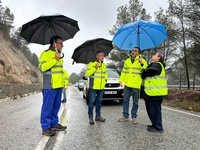 El consejero de Fomento e Infraestructuras, Jorge García Montoro, revisando el estado de las carreteras regionales, durante el episodio de alerta...