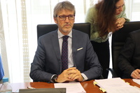 El consejero de Economía, Hacienda, Fondos Europeos y Transformación Digital, Luis Alberto Marín, durante su comparecencia en la comisión de Economía, Hacienda y Presupuestos de la Asamblea Regional 