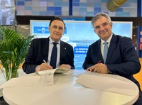 El consejero de Medio Ambiente, Universidades, Investigación y Mar Menor, Juan María Vázquez, y el consejero de Universidad, Investigación e Innovación...