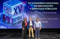 Momento de la entrega de premios del Congreso Nacional de Innovación y Servicios Públicos en el que fue galardonado el proyecto ENMA.