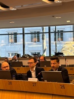 El director general de Unión Europea, Adrián Zittelli, interviene en el pleno del Comité de las Regiones en Bruselas.