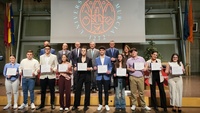 El consejero de Medio Ambiente, Universidades, Investigación y Mar Menor, Juan María Vázquez, junto con el rector de la Universidad de Murcia (UMU),...