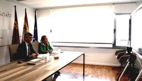 El consejero de Hacienda, Luis Alberto Marín, y la directora del Icref, Ana María López, durante la celebración del consejo de administración de este organismo