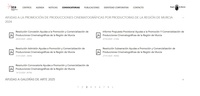 Imagen del apartado de 'Convocatorias' de la página web del Instituto de las Industrias Culturales y las Artes