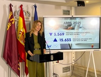 La consejera de Empresa, Empleo y Economía Social, ofrece los datos del paro de abril.