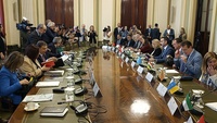 La consejera Sara Rubira en la reunión de la conferencia sectorial celebrada este lunes por la tarde en el ministerio de Agricultura