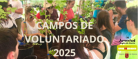Cartel de la campaña 2025 de campos de voluntariado joven.
