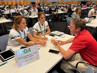 Una de las mesas de trabajo que la Comunidad Autónoma dispuso en la feria del golf celebrada en Gran Canaria