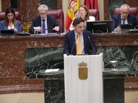 El consejero de Fomento e Infraestructuras, Jorge García Montoro, durante una intervención en la Asamblea Regional
