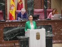 Imagen de la consejera Sara Rubira durante la comparecencia este viernes en la Asamblea regional