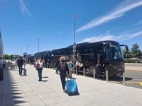 Llegada de turistas al Aeropuerto Internacional de la Región de Murcia.