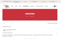 Imagen de la página web del Instituto de las Industrias Culturales y las Artes con la convocatoria del plan 'MURmurarte'