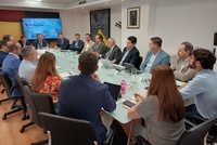 El consejero de Medio Ambiente, Universidades, Investigación y Mar Menor, Juan María Vázquez, durante la reunión del grupo de trabajo 'Más Robusta',...