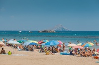 Vista de una playa de La Manga en verano