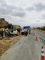 Visita a las obras de construcci&oacute;n de la nueva red de saneamiento en Ricote.