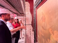 El director general de Patrimonio Cultural, Patricio S&aacute;nchez, durante la visita a las obras