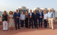 El consejero de Medio Ambiente, Universidades, Investigaci&oacute;n y Mar Menor, y el rector de la Universidad de Murcia, Jos&eacute; Luj&aacute;n, durante tu visita ...