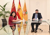 Fernando López Miras se reúne con la alcaldesa de Librilla, María del Mar Hernández