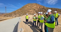 El consejero de Medio Ambiente, Universidades, Investigaci&oacute;n y Mar Menor, visita las obras de restauraci&oacute;n ambiental de los dep&oacute;sitos mineros en ...