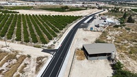 Imagen a&eacute;rea de las obras realizadas en la carretera RM-531 en Alguazas