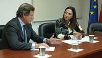 Imagen de la consejera Sara Rubira durante la reuni&oacute;n con secretario general de la Confederaci&oacute;n Espa&ntilde;ola de Pesca (CEPESCA), Javier Garat