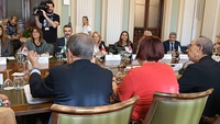 La consejera Sara Rubira en la reuni&oacute;n de los Consejos Consultivos de Pesca y Agricultura
