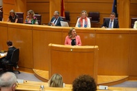 La consejera de Pol&iacute;tica Social, Familias e Igualdad, Conchita Ruiz, interviene en la Comisi&oacute;n general de las comunidades aut&oacute;nomas del Senado sobre...