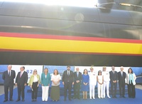 El presidente de la Comunidad, Fernando López Miras, asiste a la ceremonia de puesta a flote del submarino S-82 'Narciso Monturiol'
