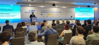 El consejero de Medio Ambiente, Universidades, Investigación y Mar Menor, Juan María Vázquez, durante la inauguración de la jomada de conclusiones...