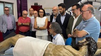 El director general de Patrimonio Cultural junto al alcalde de Cieza, durante su visita al Centro de Restauración con motivo de los trabajos de rehabilitación...