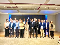 La consejera de Empresa, Empleo y Econom&iacute;a Social, Marisa L&oacute;pez Arag&oacute;n, tras uno de los encuentros mantenidos esta ma&ntilde;ana
