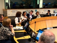La directora general de Competitividad y Calidad Turísticas, Eva Reverte, durante su intervención en Bruselas.