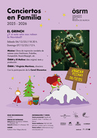 Imagen del cartel anunciador de la doble fecha del espectáculo 'El Grinch' en el Auditorio Regional Víctor Villegas.