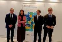 El consejero de Economía, Hacienda, Fondos Europeos y Transformación Digital, Luis Alberto Marín, junto con sus homólogos de Galicia, Miguel Corgos,...