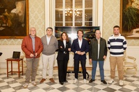 El director general de Deportes, Fran Sánchez, con la presidente de la Asociación de la Prensa Deportiva, Carmen Riansares, y miembros del jurado...