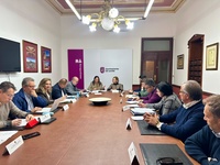 Imagen de la consejera Sara Rubira presidiendo la mesa del secano que se ha celebrado este mi&eacute;rcoles en Jumilla&nbsp;