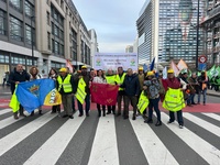 Imagenes de la consejera Sara Rubira en la manifestaci&oacute;n de agricultores que se ha celebrado este jueves en las calles de Bruselas