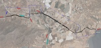 Imagen del proyecto de trazado de la v&iacute;a de alta capacidad de la Bah&iacute;a de Mazarr&oacute;n.