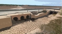 Imagen del drenaje longitudinal de la carretera regional RM-F28