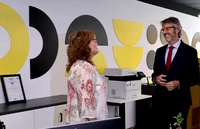 Imagen de archivo del consejero de Econom&iacute;a, Hacienda, Fondos Europeos y Transformaci&oacute;n Digital, Luis Alberto Mar&iacute;n, durante una visita a una de ...
