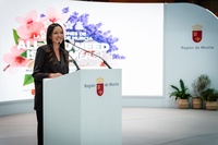 La consejera Carmen Conesa, en una de las presentaciones llevadas a cabo en Fitur 2026.