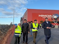 El consejero de Fomento e Infraestructuras, Jorge Garc&iacute;a Montoro, junto al alcalde de San Javier, Jos&eacute; Miguel Luengo, el director general de Carreteras,...